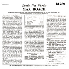 Cargar imagen en el visor de la galería, Max Roach | Deeds, Not Words
