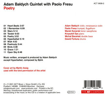 Cargar imagen en el visor de la galería, Adam Bałdych Quintet with Paolo Fresu | Poetry [CD]
